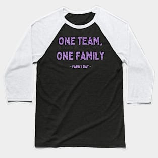 Family Day, One Team, One Family, Pink Glitter Baseball T-Shirt